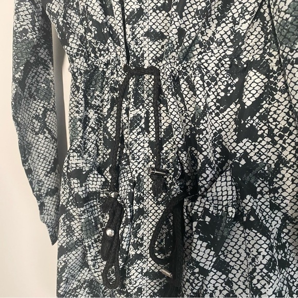 RD Style Snakeskin Print Long Rain Jacket Size Large - Picture 4 of 12